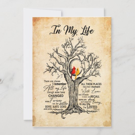 In mijn leven |Ik herinner me al mijn hele leven Kaart (Voorkant)