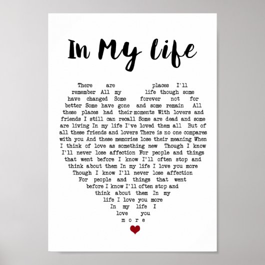 In mijn levensmuur staat een Lyric Heart Print (Voorkant)