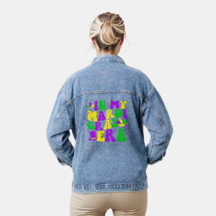 In mijn Mardi Gras Era Grappig Festival Retro Carn Denim Jacket
