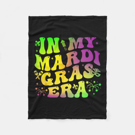 In mijn Mardi Gras tijdperk Groovy Festival Carnav Fleece Deken (Voorkant)