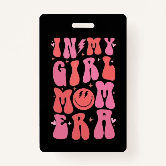 In Mijn Meisje Mam Era Retro Groovy Moederdag Badge (Voorkant)