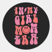 In Mijn Meisje Mam Era Retro Groovy Moederdag Ronde Sticker (Voorkant)