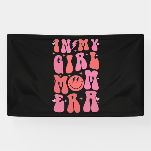 In Mijn Meisje Mam Era Retro Groovy Moederdag Spandoek (Horizontaal)