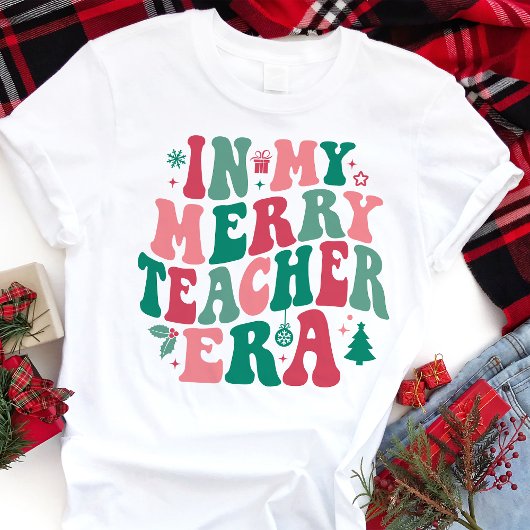 In mijn Merry Teacher tijdperk Retro Kerstmis Tri-Blend Shirt