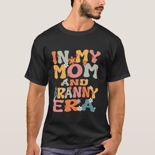 In mijn moeder en nana tijdperk groovy mam en nana t-shirt (Voorkant)