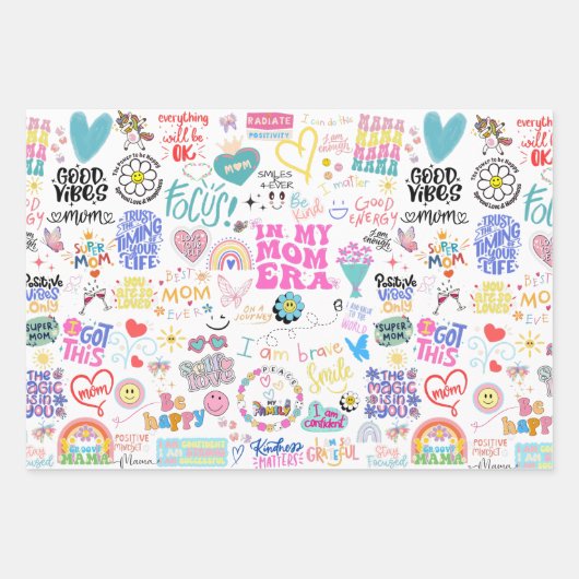 In mijn moeder Era cadeau inpakvellen Inpakpapier Vel (Voorkant 2)