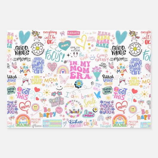 In mijn moeder Era cadeau inpakvellen Inpakpapier Vel (Voorkant)