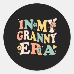 In mijn oma tijdperk grappige sarcastische groovy ronde sticker
