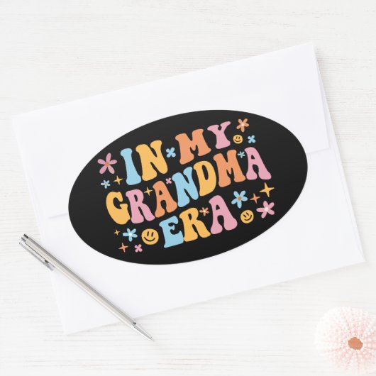 In mijn oma-tijdperk ovale sticker (Envelop)