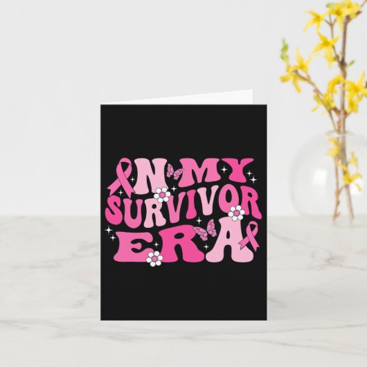 In mijn overlevende tijdperk roze lint borstkanker kaart (Gele Bloem)