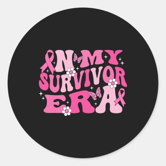 In mijn overlevende tijdperk roze lint borstkanker ronde sticker (Voorkant)