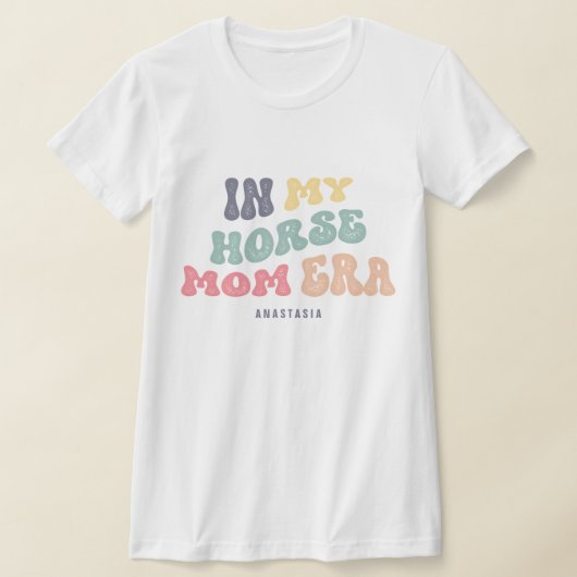 In Mijn Paard Moeder Era Pastel Wavy Tekst Ruiters T-shirt (Laagn)