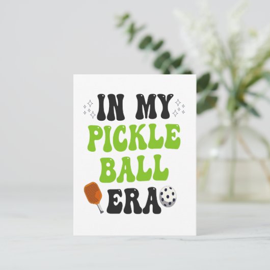 In Mijn PickleBall Tijdperk Funny Groovy Sport Cad Briefkaart (Staand voorkant)