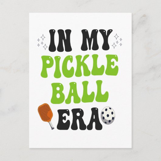 In Mijn PickleBall Tijdperk Funny Groovy Sport Cad Briefkaart (Voorkant)