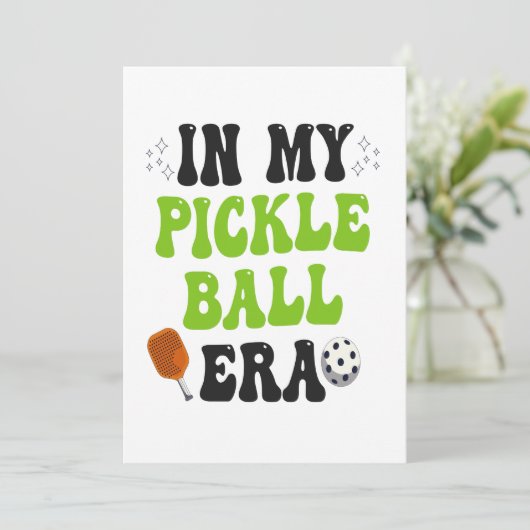 In mijn pickleBall tijdperk grappige groovy sport  Kaart (Staand voorkant)