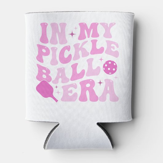 In mijn pickleball-tijdperk | Roze Groovy beletter Blikjeskoeler (Voorkant)