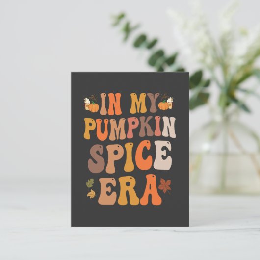 In mijn pompoen kruiden tijdperk grappig groovy he briefkaart (Staand voorkant)