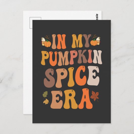 In mijn pompoen kruiden tijdperk grappig groovy he briefkaart (Voorkant / Achterkant)