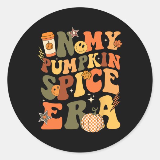 In mijn pompoen kruidentijdperk retro herfst Thank Ronde Sticker (Voorkant)