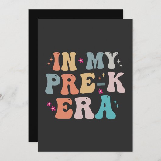 In mijn Pre-k Era Grappige Groovy Terug naar Schoo Kaart (Voorkant / Achterkant)