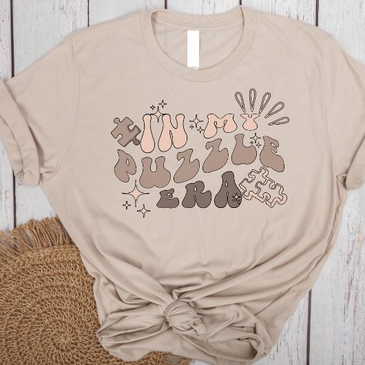 In mijn puzzeltijdperk aangepaste tekst op de acht t-shirt
