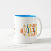 In mijn quilttijd tweekleurige koffiemok (Voorkant rechts)