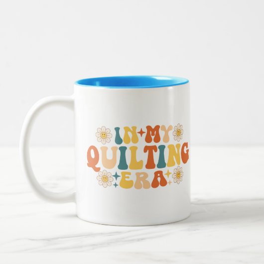 In mijn quilttijd tweekleurige koffiemok (Links)