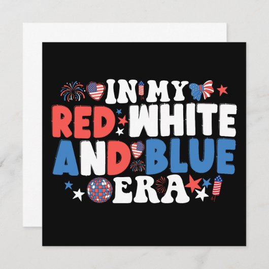 In mijn rood wit en blauw tijdperk grappig 4 juli kaart (Voorkant / Achterkant)