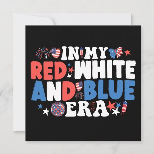 In mijn rood wit en blauw tijdperk grappig 4 juli kaart (Voorkant)