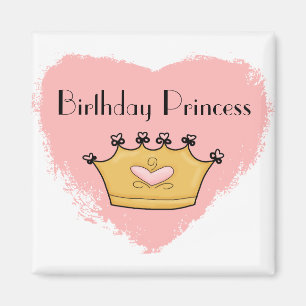 In mijn roze hart prinses Happy Birthday Magnet