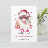 In mijn roze Santa tijdperk trendy roze kerst Feestdagenkaart (Staand voorkant)