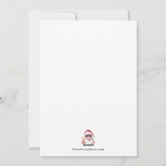 In mijn roze Santa tijdperk trendy roze kerst Feestdagenkaart (Achterkant)