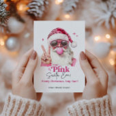 In mijn roze Santa tijdperk trendy roze kerst Feestdagenkaart
