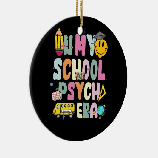 In mijn school psych tijdperk retro school psychol keramisch ornament (Rechts)