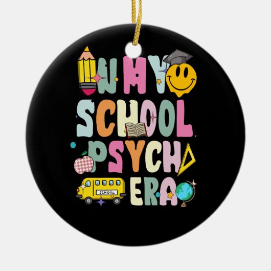 In mijn school psych tijdperk retro school psychol keramisch ornament (Voorkant)