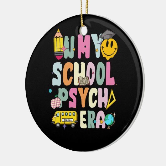 In mijn school psych tijdperk retro school psychol keramisch ornament (Links)