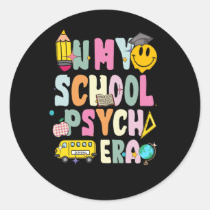 In mijn school psych tijdperk retro school psychol ronde sticker