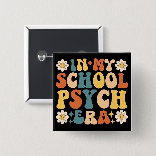In mijn schoolpsychiatrische tijd vierkante button 5,1 cm (Voorkant /achterkant)