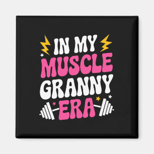 In Mijn Spier Granny Era Grappige Sport Oma Gym WO Magneet
