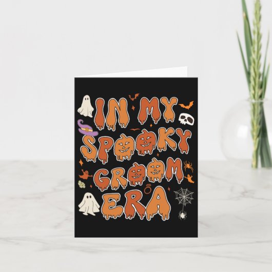 In mijn spookachtige bruidegom tijdperk Halloween Kaart (Voorkant)
