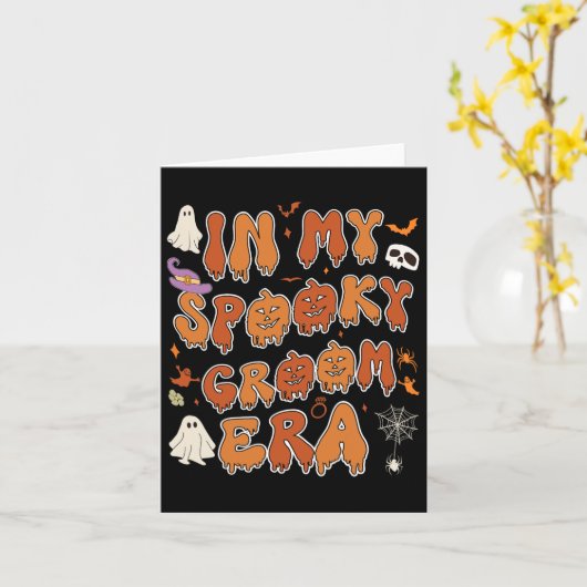 In mijn spookachtige bruidegom tijdperk Halloween  Kaart (Gele Bloem)