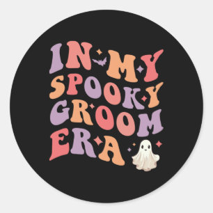 In mijn spookachtige bruidegom tijdperk Halloween  Ronde Sticker