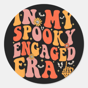In mijn spookachtige verloofde tijdperk Groovy Wed Ronde Sticker