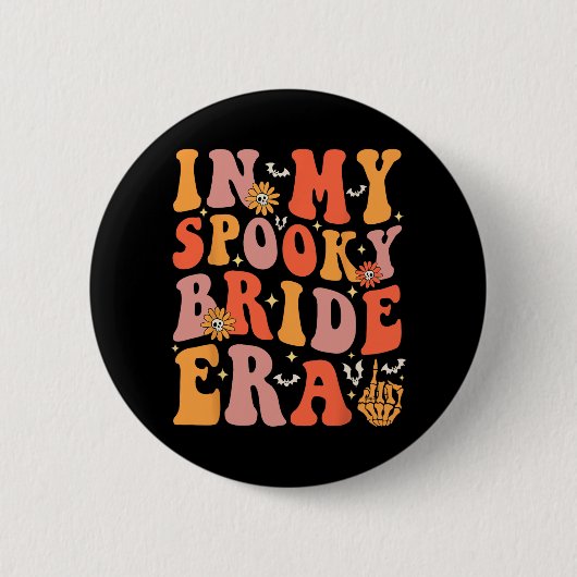 In mijn Spooky Bride-tijdperk Groovy Halloween Bru Ronde Button 5,7 Cm (Voorkant)