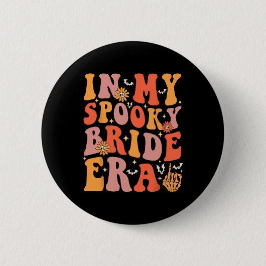 In mijn spooky bruid tijdperk groovy halloween bru ronde button 5,7 cm (Voorkant)