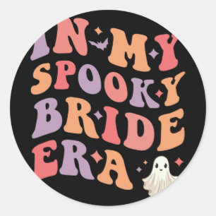 In mijn spooky bruid tijdperk Halloween bruiloft b Ronde Sticker