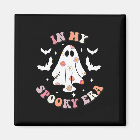 In Mijn Spooky Era Retro Groovy Schattigee Ghost S Magneet (Voorkant)