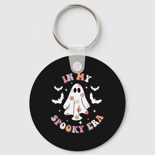 In Mijn Spooky Era Retro Groovy Schattigee Ghost S Sleutelhanger (Voorkant)