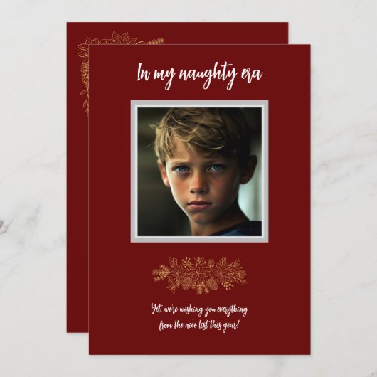 In mijn stoute tijdperk Kerstmis Kaart (Voorkant / Achterkant)