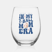 In mijn T-Ball Moeder Era T-shirt-Ball Moeder Moed Wijnglas Zonder Voet (Achterkant)